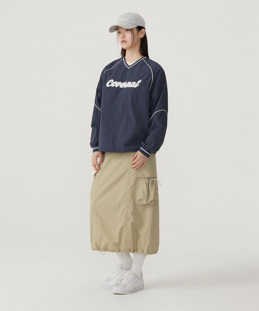 COVERNAT WOMAN Logo Nylon Long Sleeve Navy