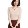Jinghuiyue Ribbed Knit Long Solid Simple Knit Perfect for Casual Size Women's Sweater, V-Neck, Sleeve, Color, Soft, Stylish, Top, Commuting,