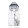 Women Hooded Vest Spring Autumn Warm Cotton Padded Waistcoat Sleeveless Zipper Basic Coat