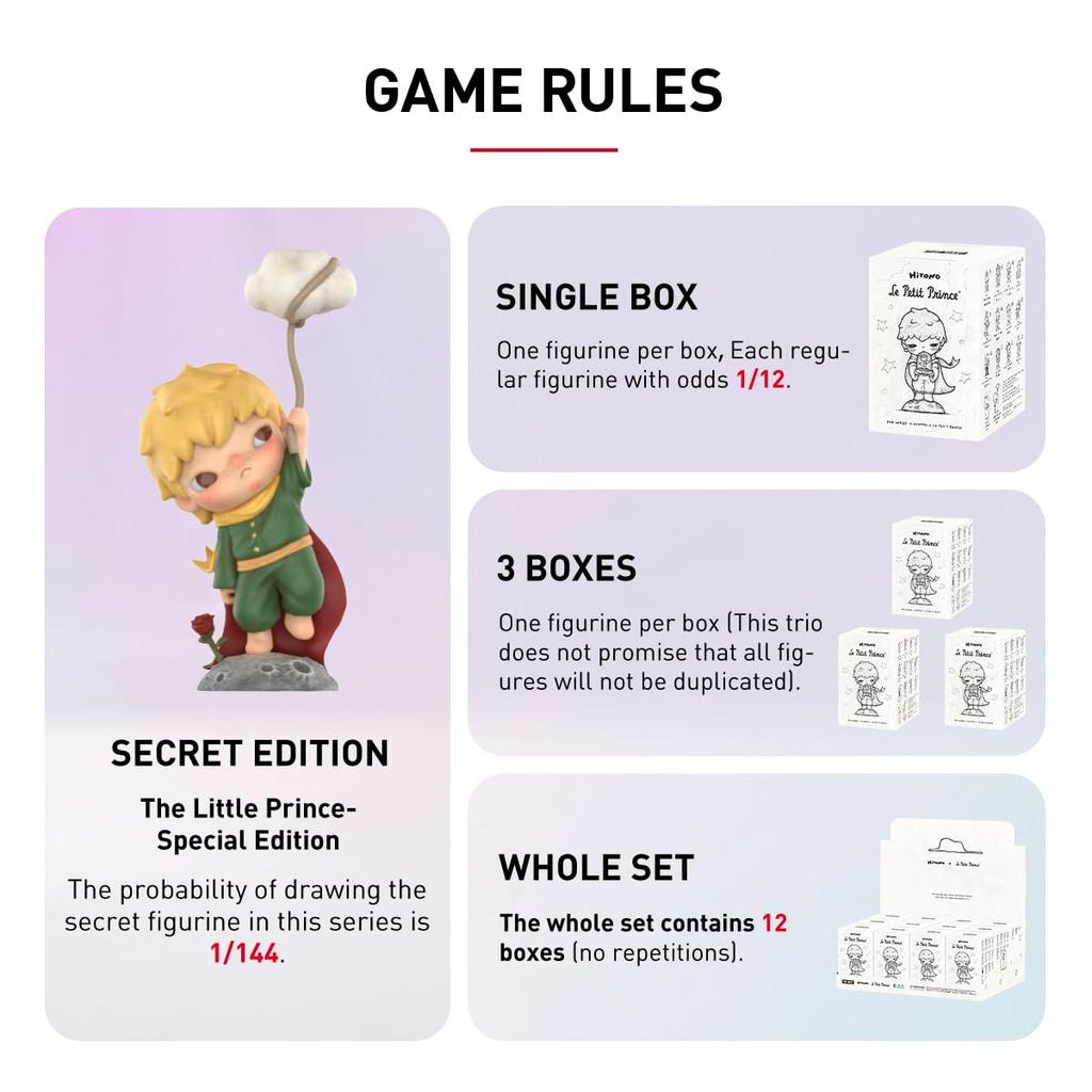 POP MART Hirono X The Little Prince Series Box of 12 Pop Mart Gachapon Blind Box Plastic Premium PVC Soft Original Birthday Gifts [Assorted Pieces]