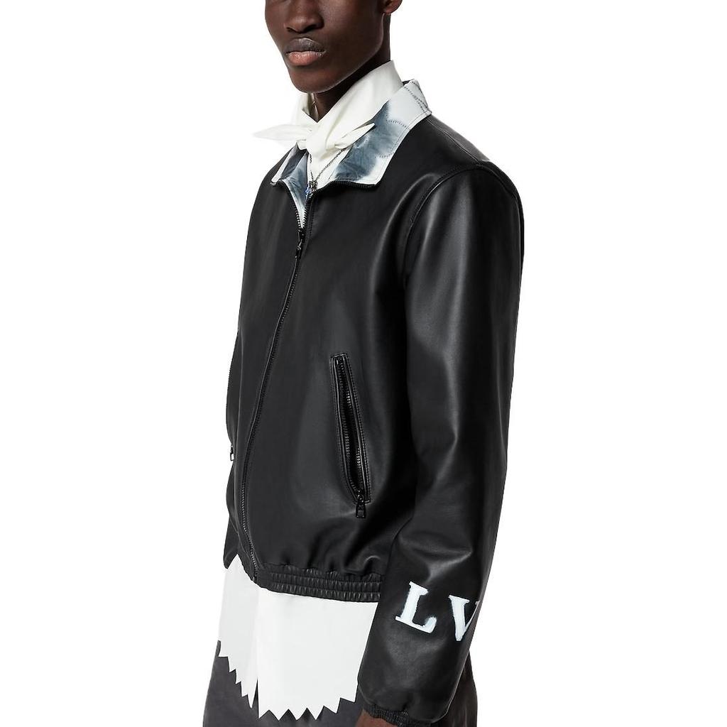 Louis Vuitton SS23 Кожаный пиджак-пальто мужской черный 1AB990
