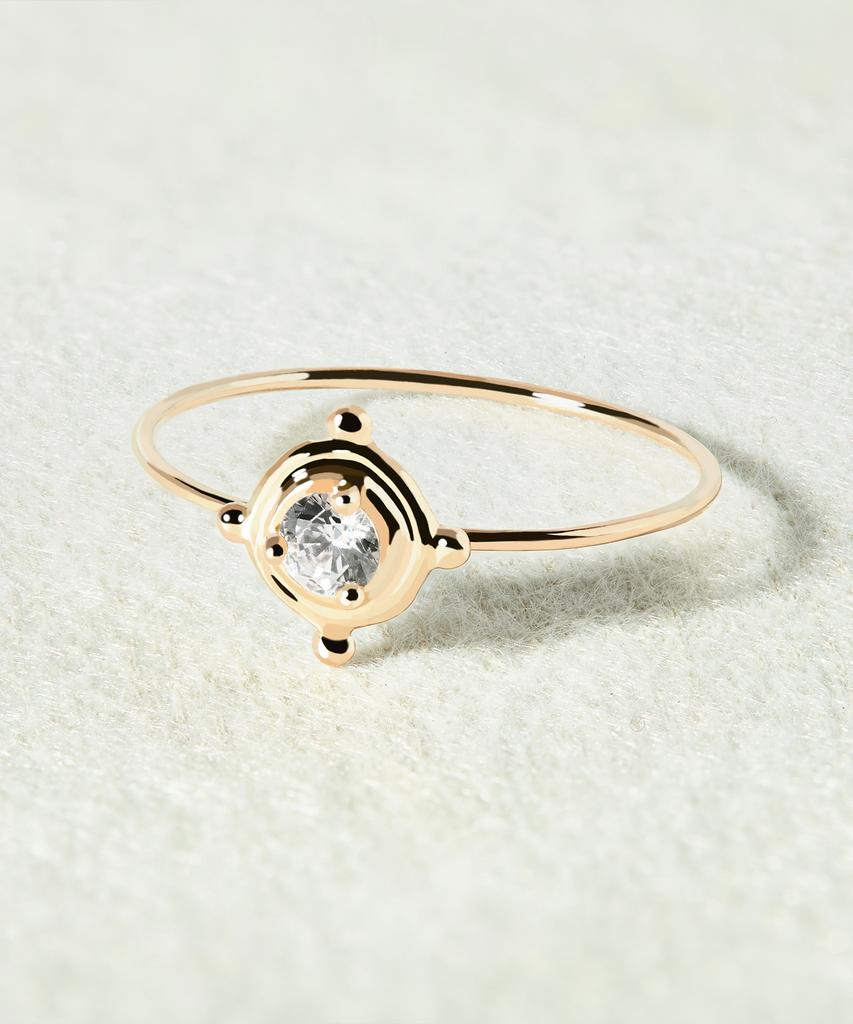 Helene Jewelry Кольцо 14K Белиал с кубическим цирконием Кольцо с золотой нитью (Тип Б)