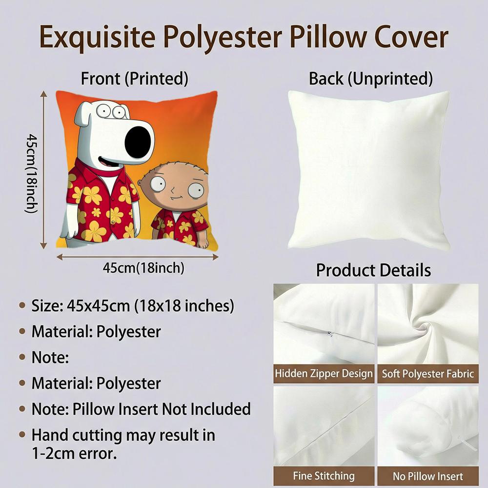 Comedy Family Guy Cushion Cover Cushion Cover Set 4Pcs 50X50 45X45 40X40 Pillowcase Decorative Sofa Home Decor