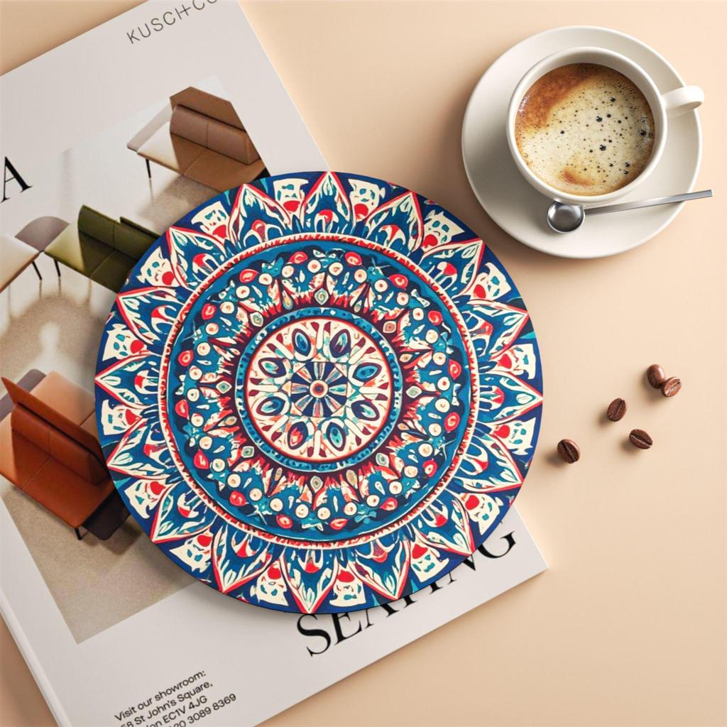 Богемная скандинавская круглая термостойкая противоскользящая подставка под тарелку с влагопоглощением