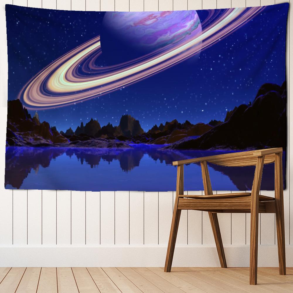 Гобелен с космической планетой, настенный гобелен, цыганский психоделический хиппи, богемный научная фантастика, искусство Мандала, домашний декор