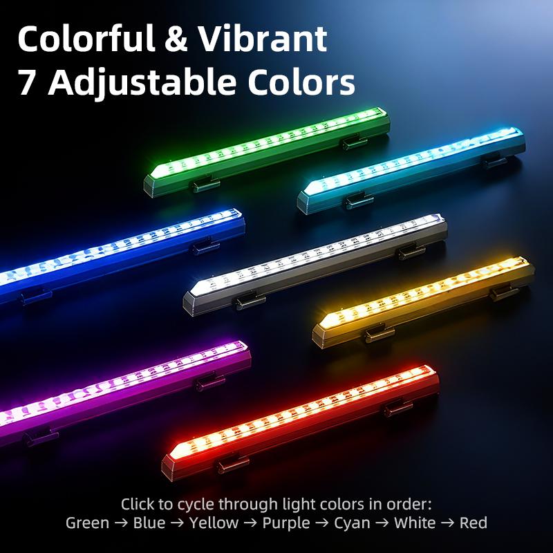 ESLNF RGB Flowing Seat Rail Mount Bike Taillight 1200mAh Type-C Rechargeable IPX4 Waterproof for Night Riding 7
