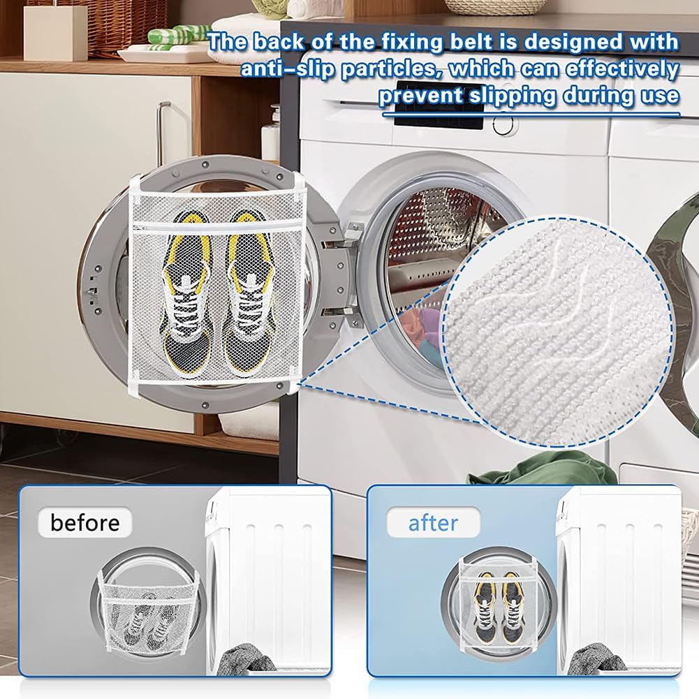 2 шт. Сумка-сетка для сушки обуви, Сетчатая сумка для стирки кроссовок Reble с эластичным ремешком и молнией, для большинства сушилок