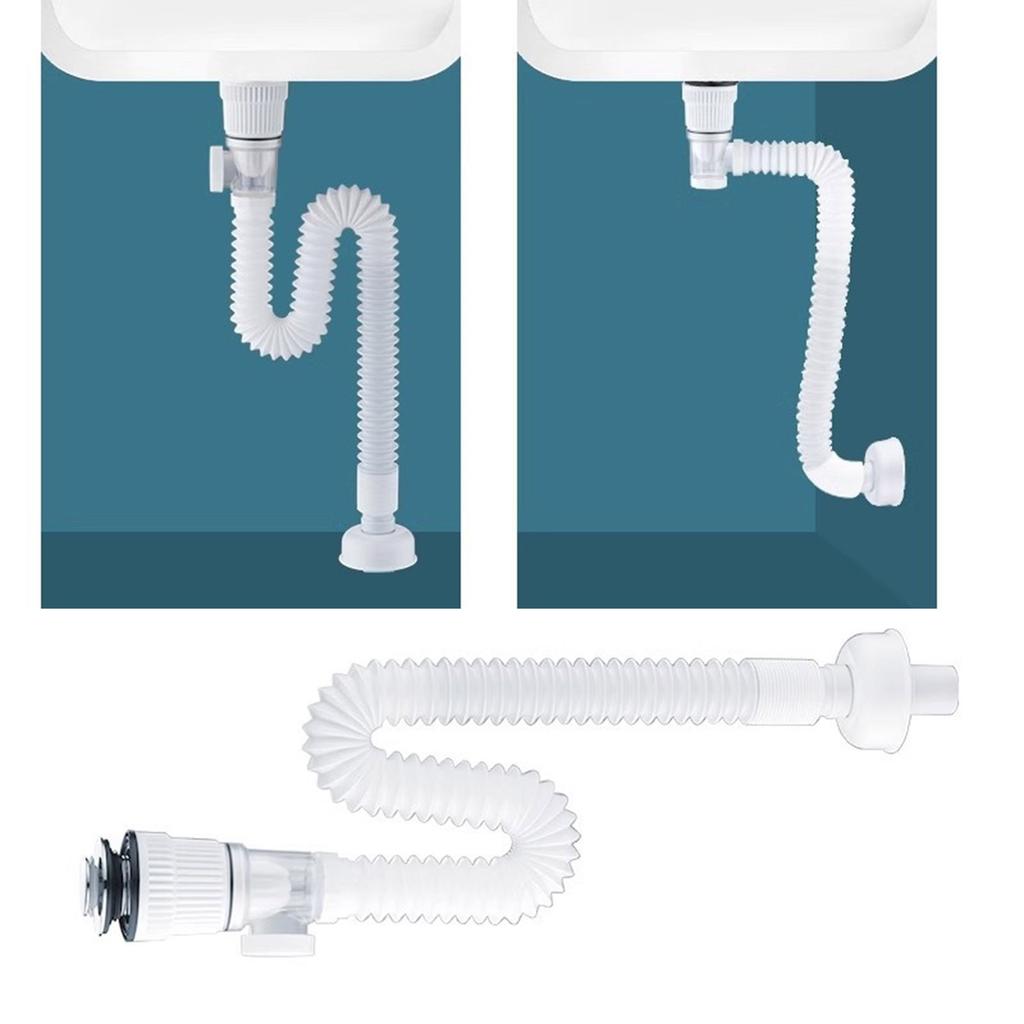 Bathroom Washbasin Drain Pipe Anticlogging Sink Strainer Stretchable Deodorant Pipelines Sink Hose Plumbing Enduring