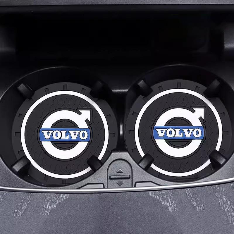 mrjvb7 2Pcs Silicone Car Coaster Water Cup Slot Non-Slip Pad Drink Mat For Volvo S40 S80L S60 S90 XC40 XC60 XC90 V40 V60 V90 Accessory