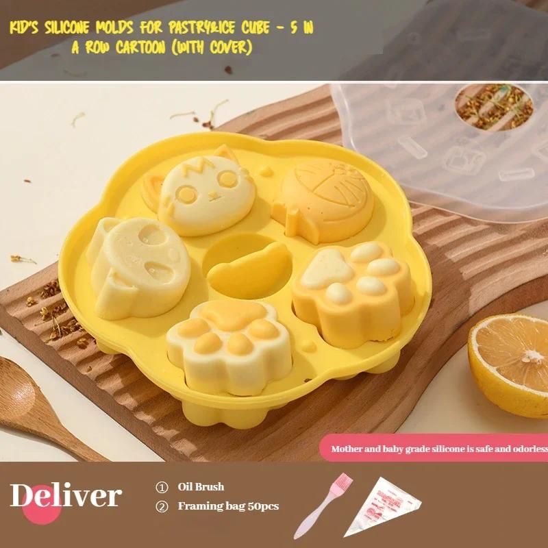 Cat's Paw Steam Cake Silicone Molds Cartoon Bear Ice Cube Silicone Mould Baby Complementary Food Silicone Mold Kitchen Accessory
