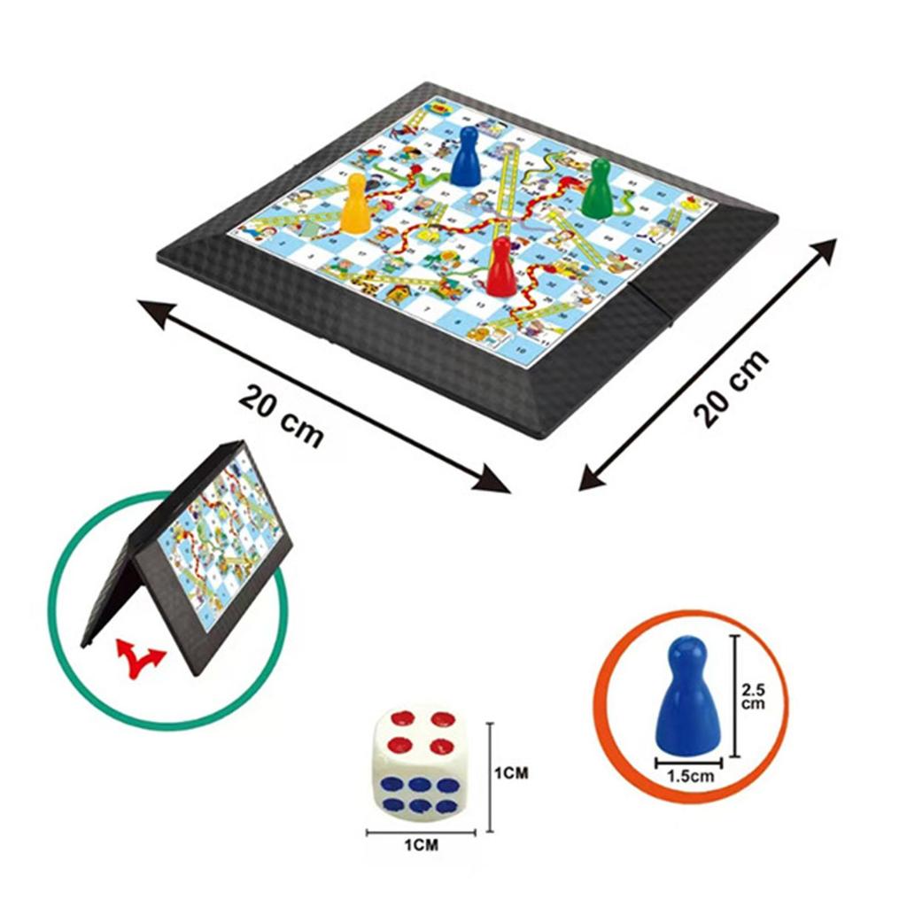 Ludo Board Game with Foldable Board Classic Toy Leisure Strategy Game Flying Chess for Family All Ages Party Games Table Toy