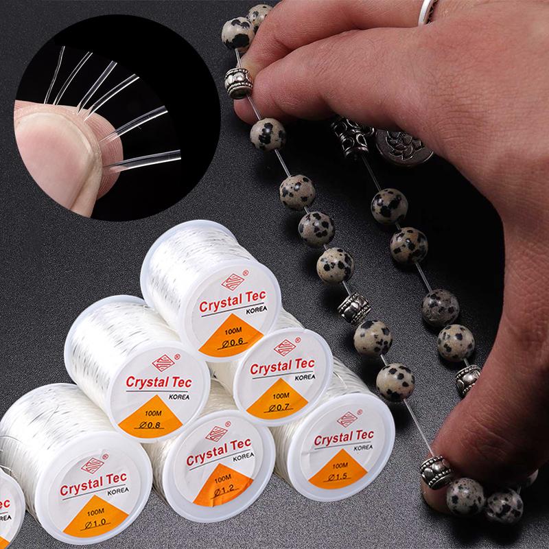 Creative Clear Stretch DIY For Bracelets Necklace Jewelry Accessories Crystal Thread Elastic Thread 0.5-1mm Hot Sale Round 1 Roll Beads String