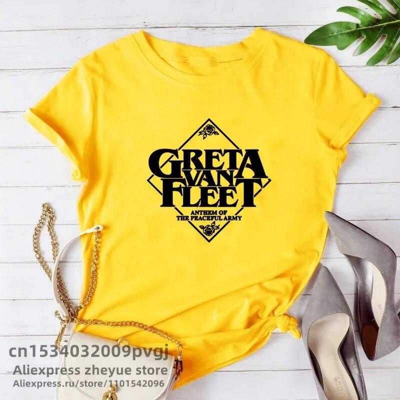 Футболка Greta Van Fleet Tour, женская футболка с рисунком Strange Horizons, женская футболка с короткими рукавами для концертов, одежда унисекс