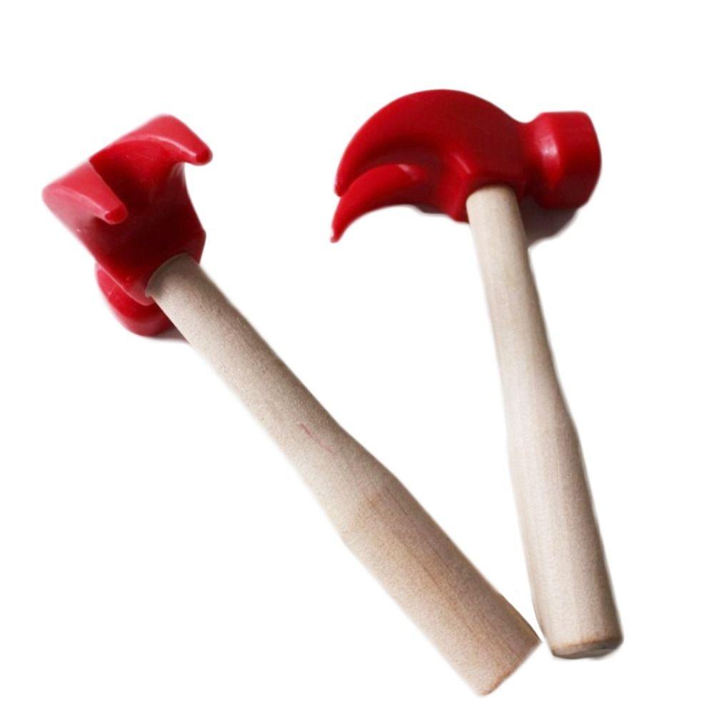 Wooden Handle Wooden Simulation Hammer Plastic Children Hammer Toy Mini Hammer  Kid