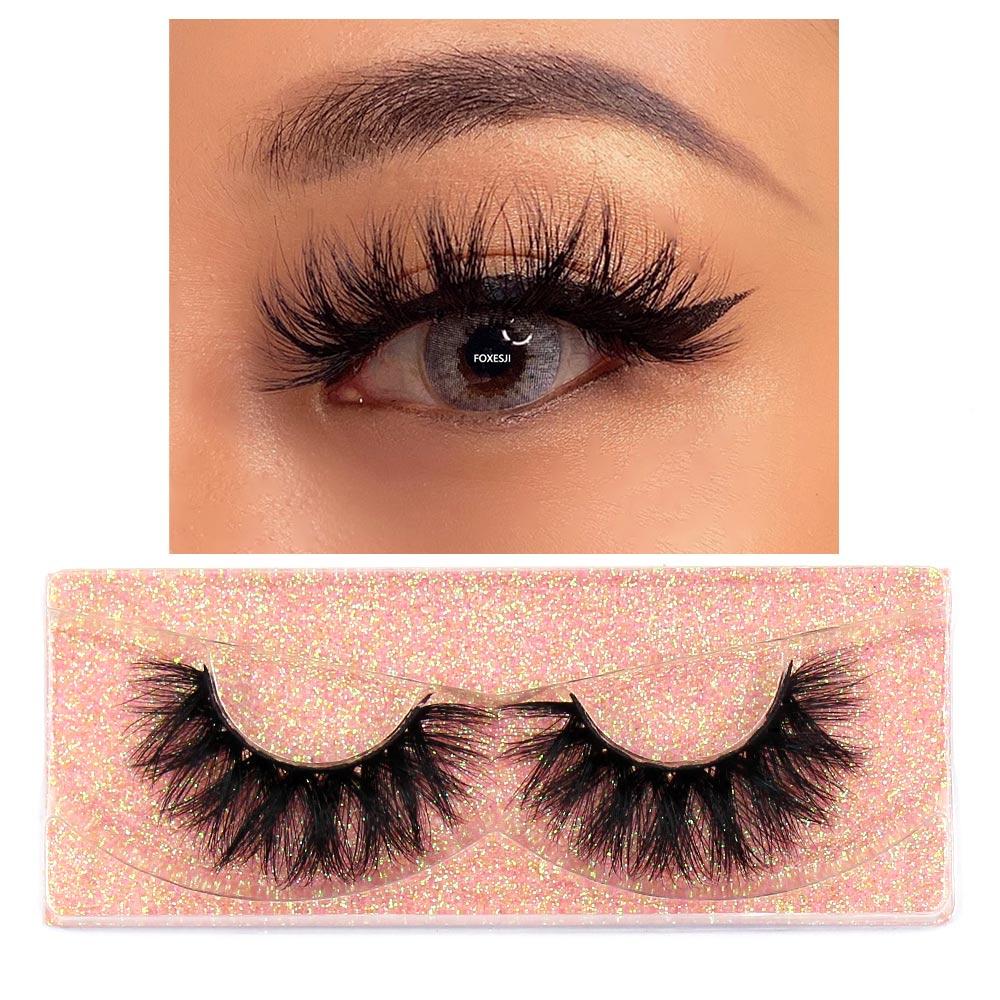 FOXESJI Eye Lashes 3D Mink False Eyelashes Fluffy Soft Natural Strip Mink Lashes Extension Volume Fake Eyelashes Thick Lash