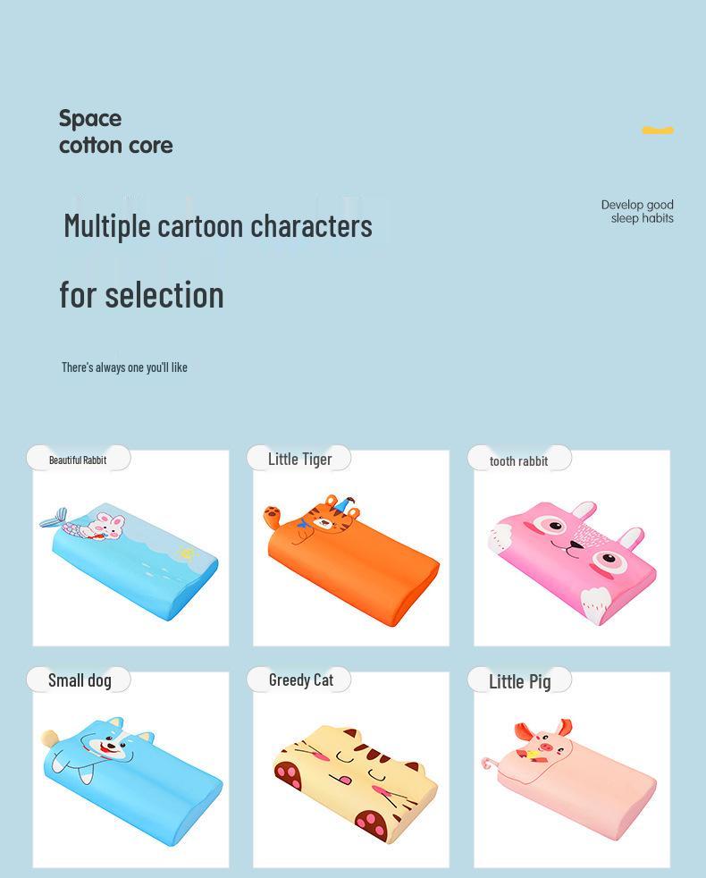 Cute Cartoon Memory Foam Neck Pillow for Pressure-Free Sleep with Pillowcase