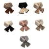 Womens Knitted Scarf Cute Collar Neck Wrap Ladies Thicken Winter Neck Warmer Criss-Cross Furry Thicken Scarf