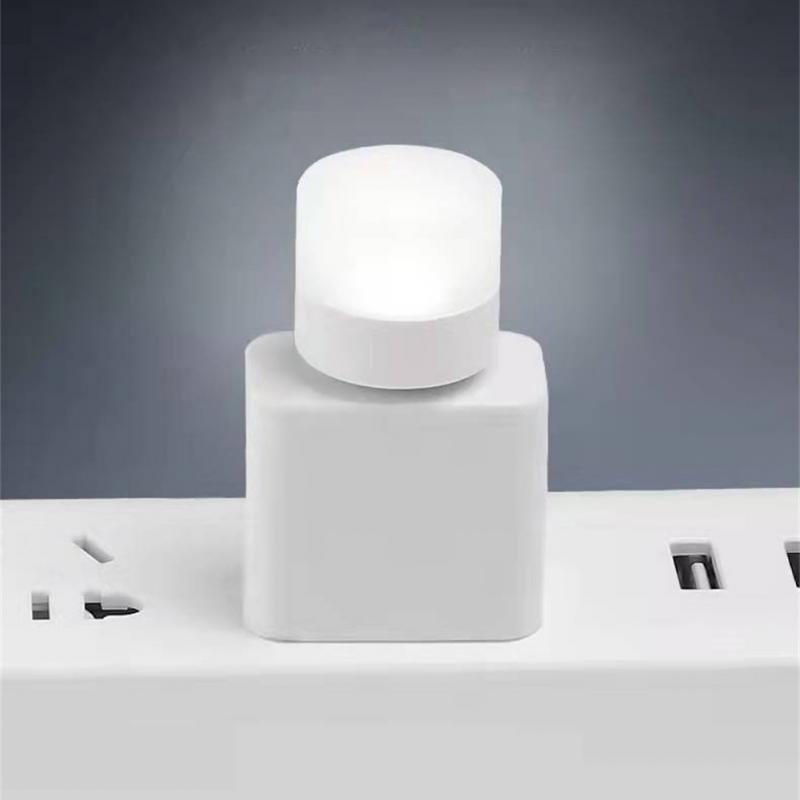 Мини светодиодный ночник USB лампа-вилка Зарядка от павербанка USB Книжные светильники Маленький круглый светильник для чтения USB ночник