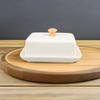 Top Handle Ceramic Butter Dish Rectangular Wide Butter Box Nordic Butter Plates  Snack