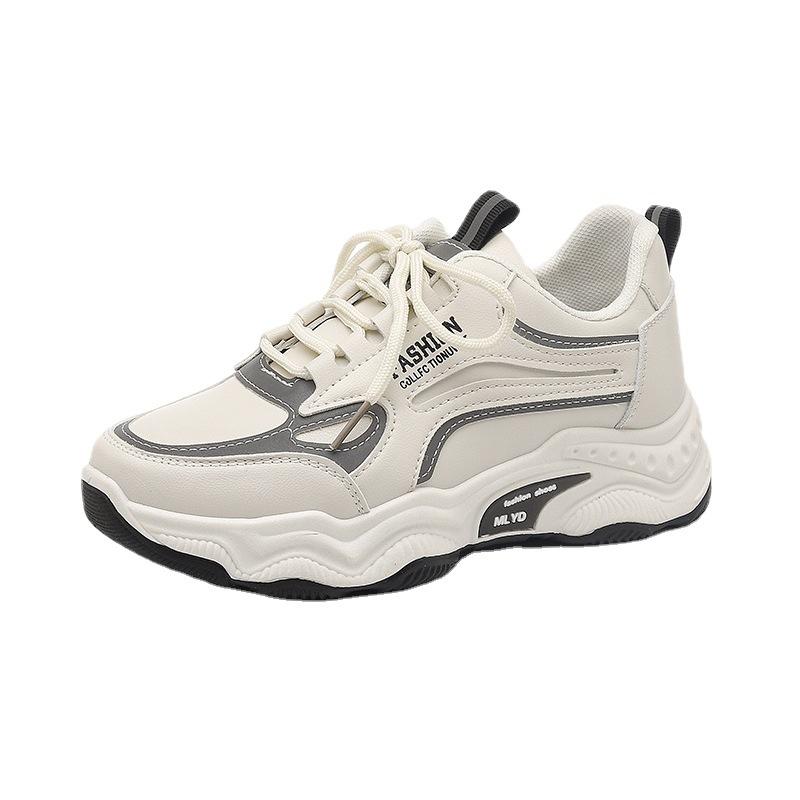 2025 новый тренд женской обуви универсальные кроссовки папы модная кожаная повседневная спортивная обувь для бега