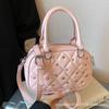 Temperament Light Luxury Portable Bowling Bag Women's 2025 New Fashion Diamond-encrusted Pearl Shoulder Bag Commuter Messenger Bag