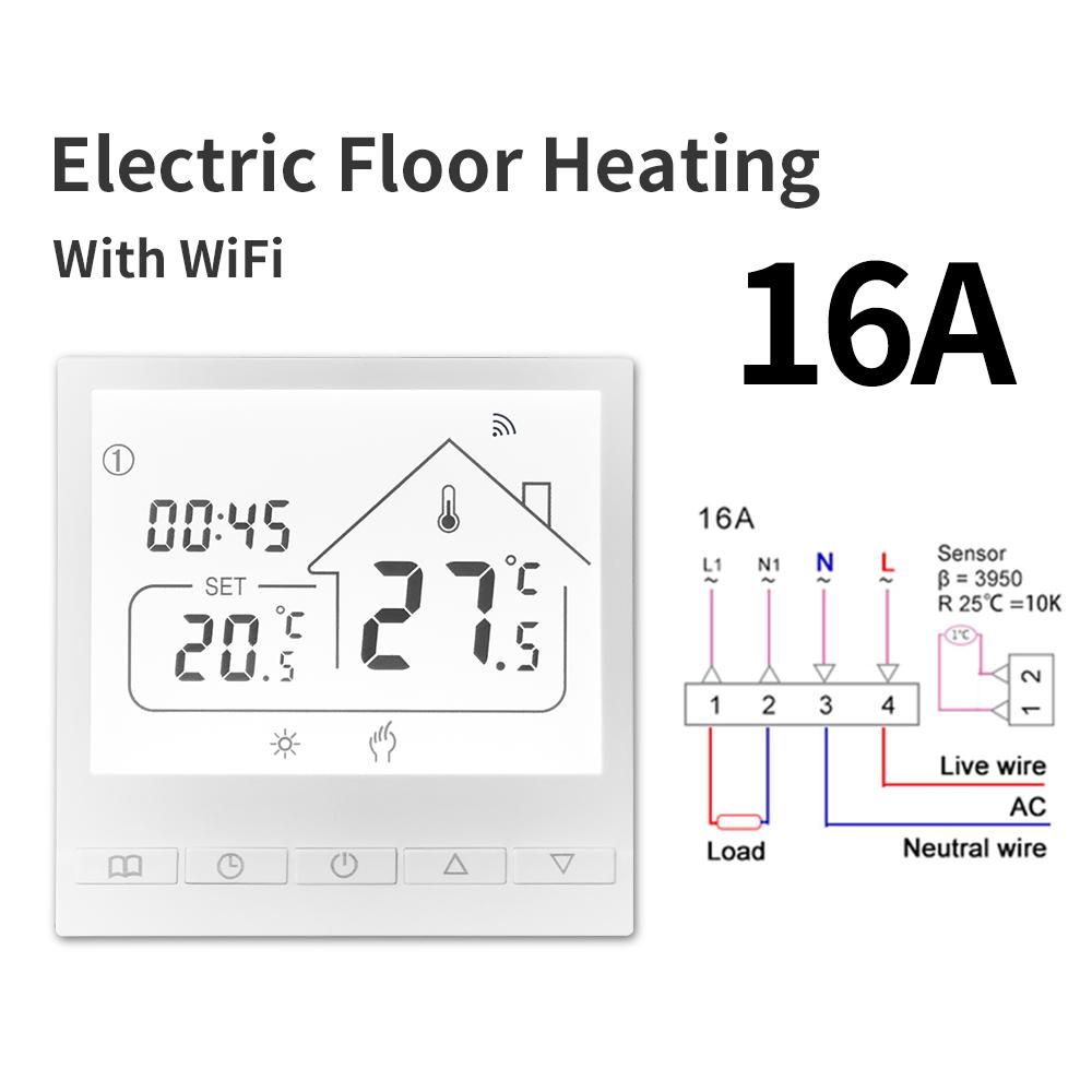 Tuya Smart WIFI Room Thermostat Water/Gas Boiler Electric Floor Water Heating Temperature Controller Google Alexa Yandex Alice