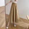 Women Long Skirt Muslimah Plus Size High Waist Plain Maxi Skirt For Casual Wear**