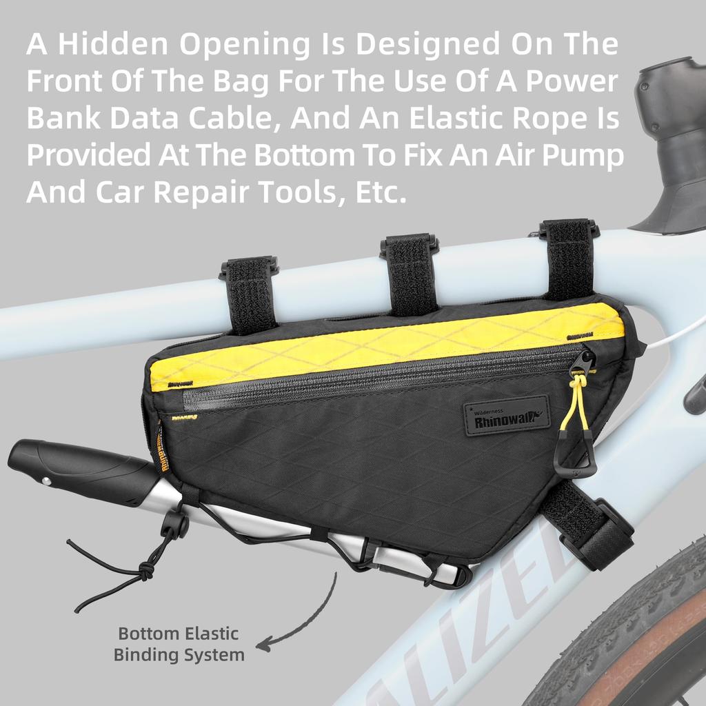 Rhinowalk Bicycle Frame Bag, Waterproof Triangle Bag, 1.8L, Professional Bicycle Accessory (M)
