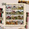 Handcrafted Home Wall Hanging 12-Month Cross Stitch Kit, DIY Four Seasons Embroidery Seasonal Easy Pattern for Novice Stamped Stitching Craft