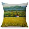 Nordic Rural Landscape Oil Painting Art Sofa Decoration Cushion Cover Rivers Scenery Style Car Chair Throw Pillow Case Cojines