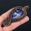 Содалит, Зеленый Оникс Кулон Ручной Работы с Медной Оплеткой 3.74 p4D72