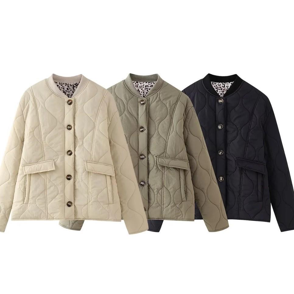 Женская повседневная хлопковая куртка в леопардовый принт в европейско-американском стиле