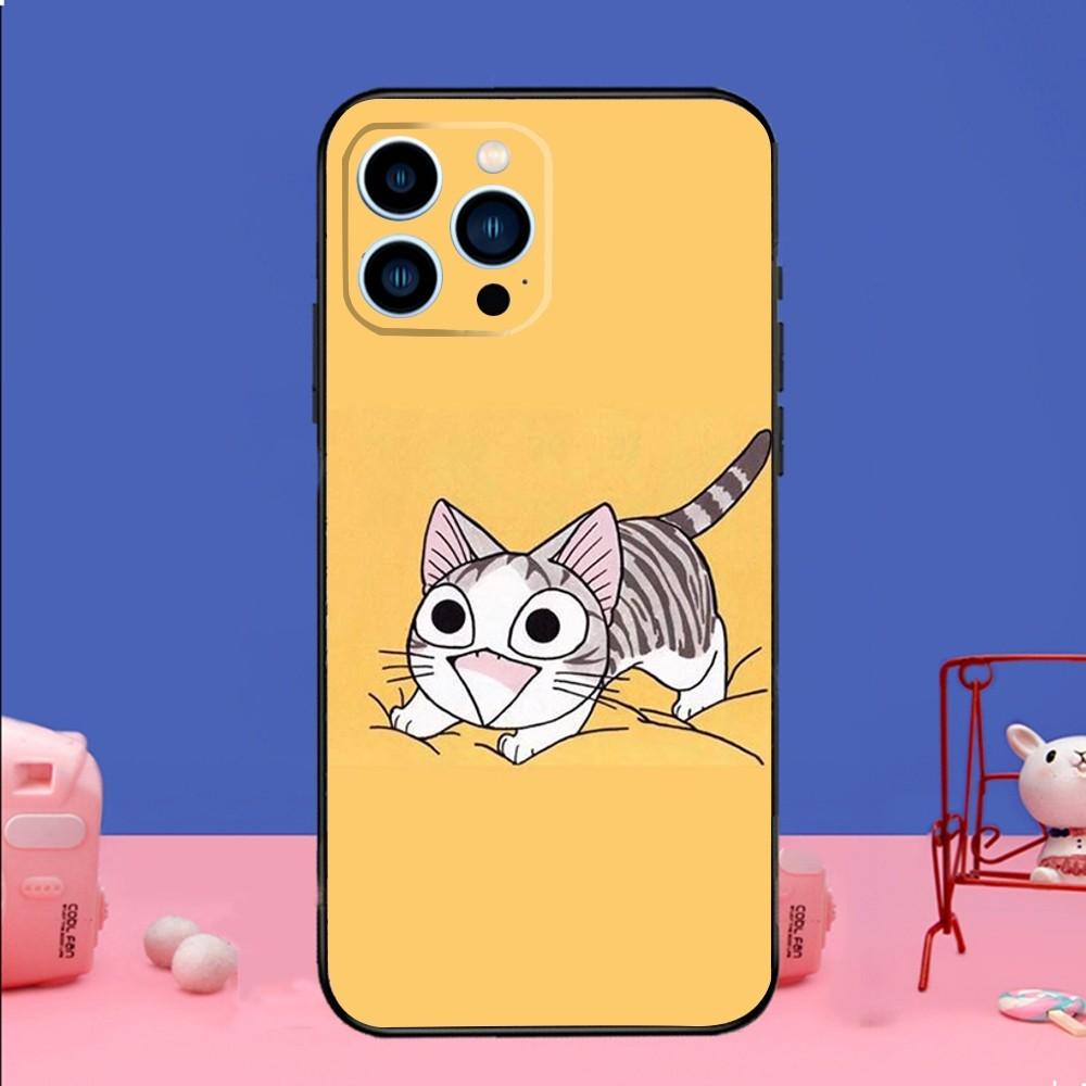 Чехол для телефона Chi Cat Sweet Home для iPhone 14,13,12 Mini 11 Pro XR,X,XS,MAX 6S,7,8 Plus Силиконовый чехол Мягкий черный