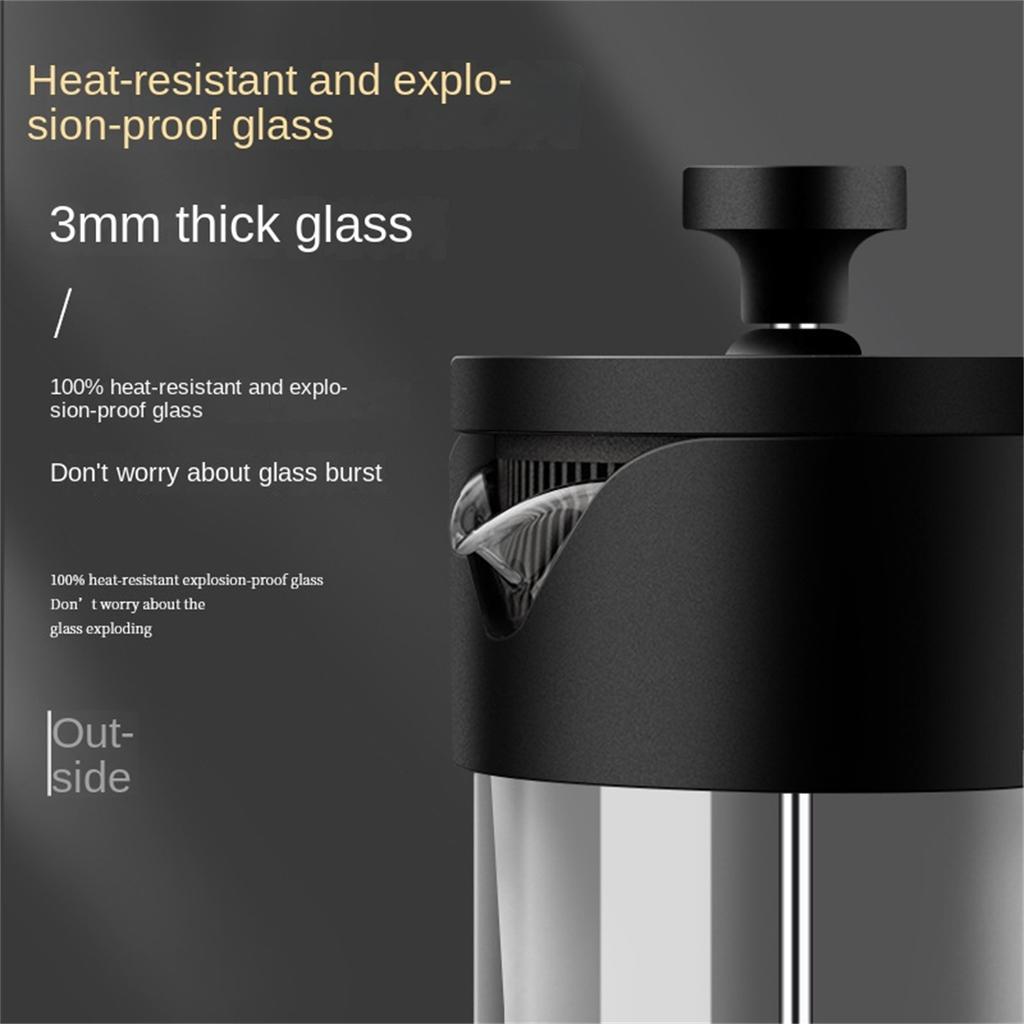 Французский горшок под давлением из утолщенного боросиликатного стекла, фильтр для кофе, посуда, чайник, ручной пунш для кофе