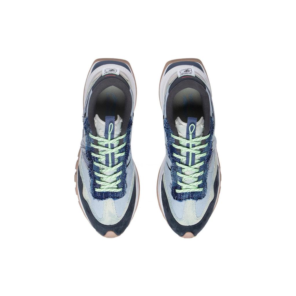 Кроссовки Li Ning Fangyuan Evo с нескользящей износостойкой дышащей светоотражающей подошвой для бега, мужские кроссовки черного и синего цвета AGCS163-1