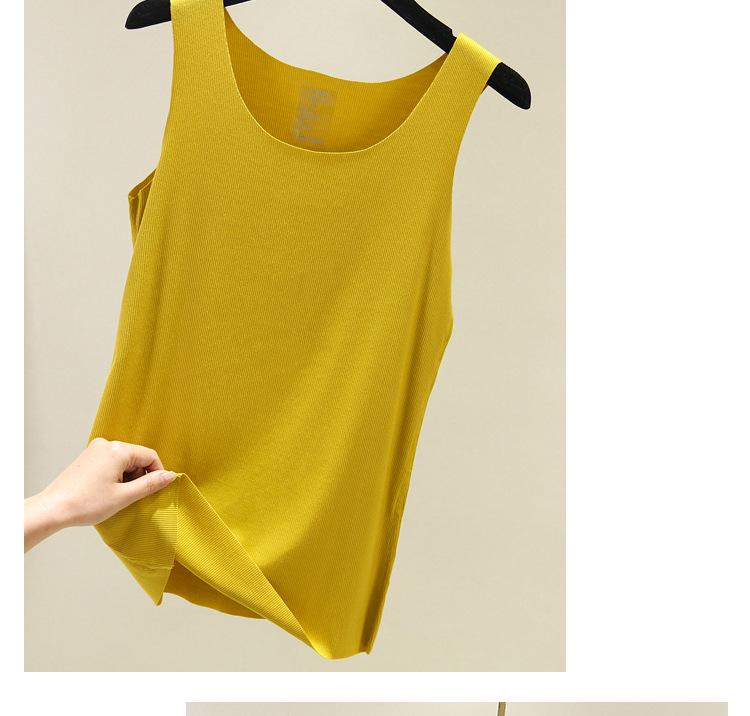 Korean Ribbed Cotton Seamless Tank Top - Women's Plus Size Round Neck Base Layer