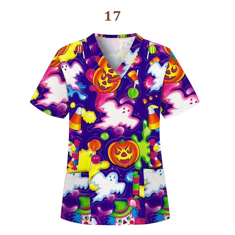Футболка унисекс больших размеров с короткими рукавами и v-образным вырезом, униформа для медсестер на Хэллоуин, топы, операционная, отель