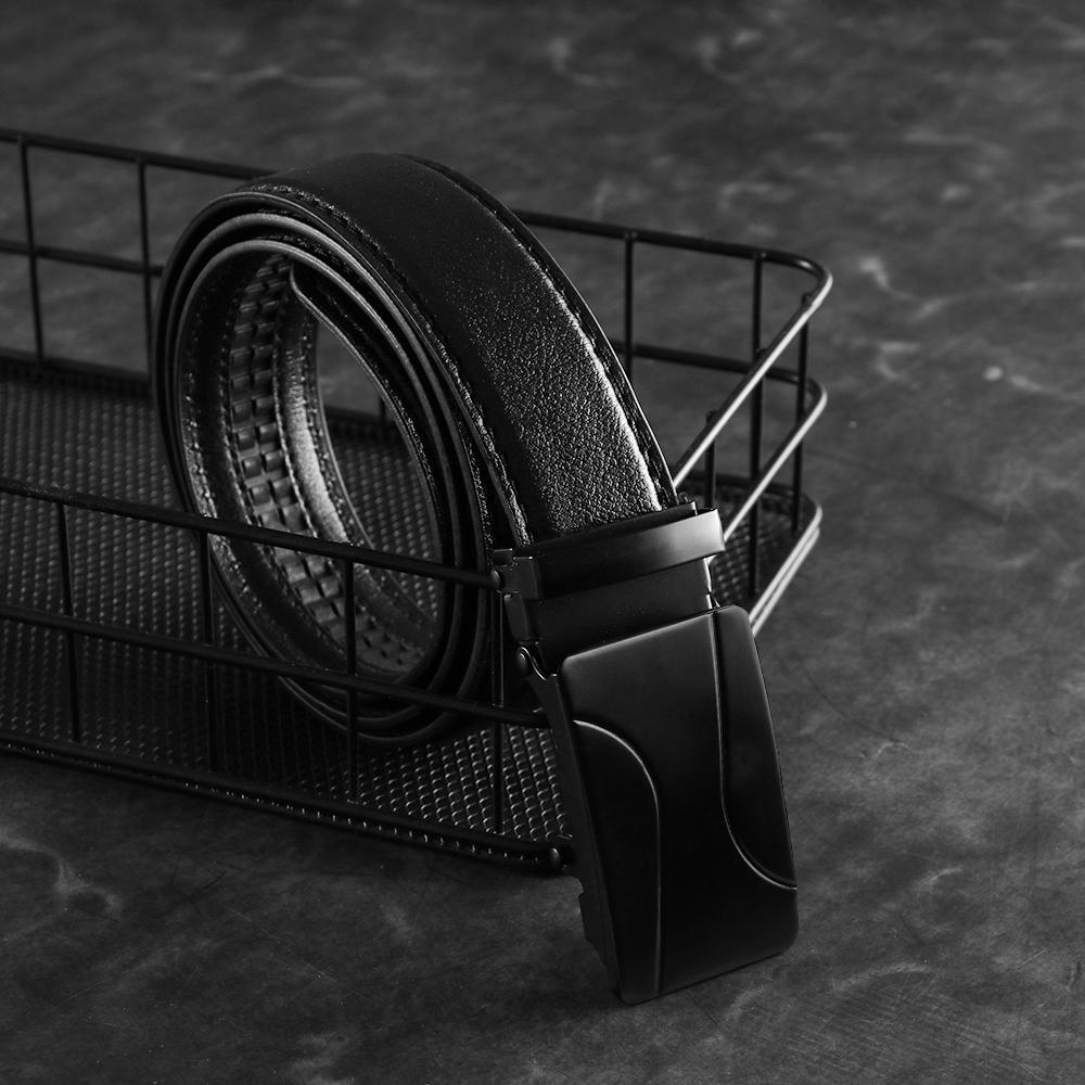 Модный поясной ремень Высококачественный ремень из ПУ кожи Мужской ремень Ремень с автоматической пряжкой-трещоткой