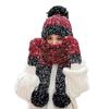 3Pcs Women Winter Warm Multicolor Knitted Hat+Scarf+Gloves Set