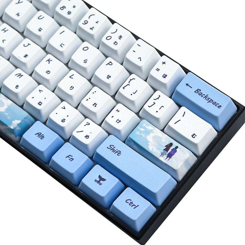 Игровой кастомный набор кейкапов Dye Sublimation PBT для механической клавиатуры GH60 GK61 GK64, 73 клавиши, прочный