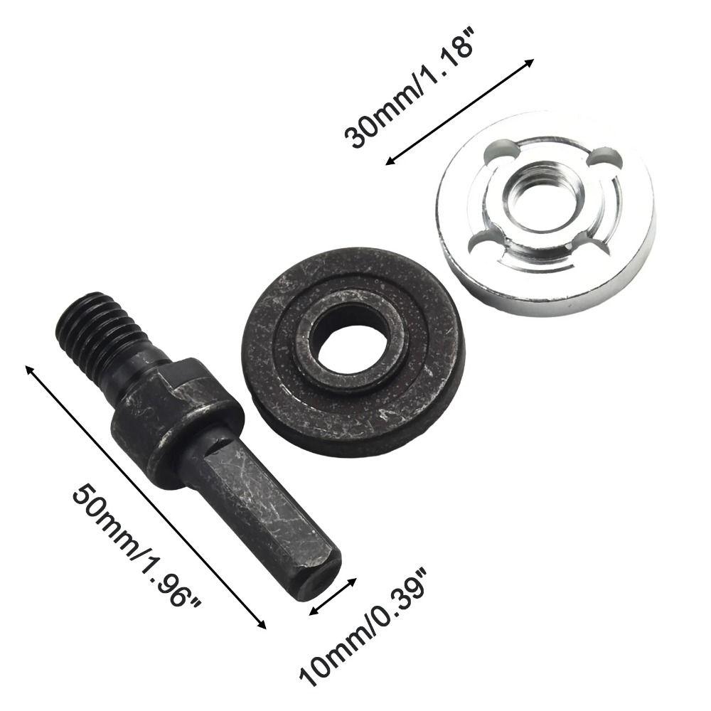 2 Sets 10mm Electric Drill Conversion Angle Grinder Solid Wear Resistant Grinding Connection Adapter Steel Multifunction