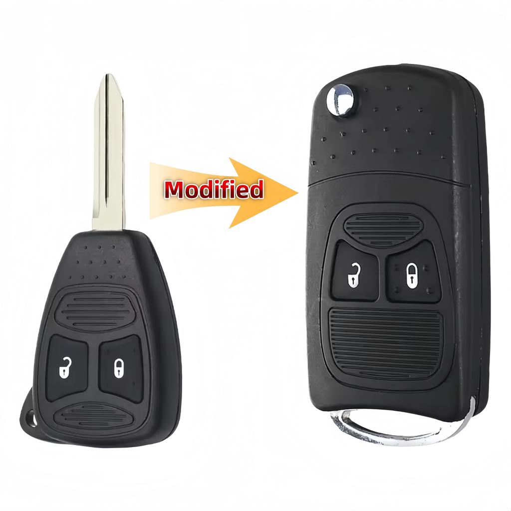 XJMYNB For Chrysler Aspen 300 Dodge Jeep Commander Grand Cherokee 2/3/4/5/6 Buttons Modified Flip Remote Car Key Shell Case