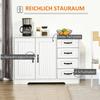Sideboard Chest of Drawers Buffet Cabinet, Modern Style, 4 Drawers, 1 Cabinet, 105 cm x 40 cm x 76 cm, White