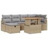 VidaXL 7-Piece Garden Sofa Set with Cushions Beige Poly Rattan 3359997