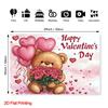 2D Cute Teddy Bear Valentine Backdrop, Galentine's Party & Kids' Banner