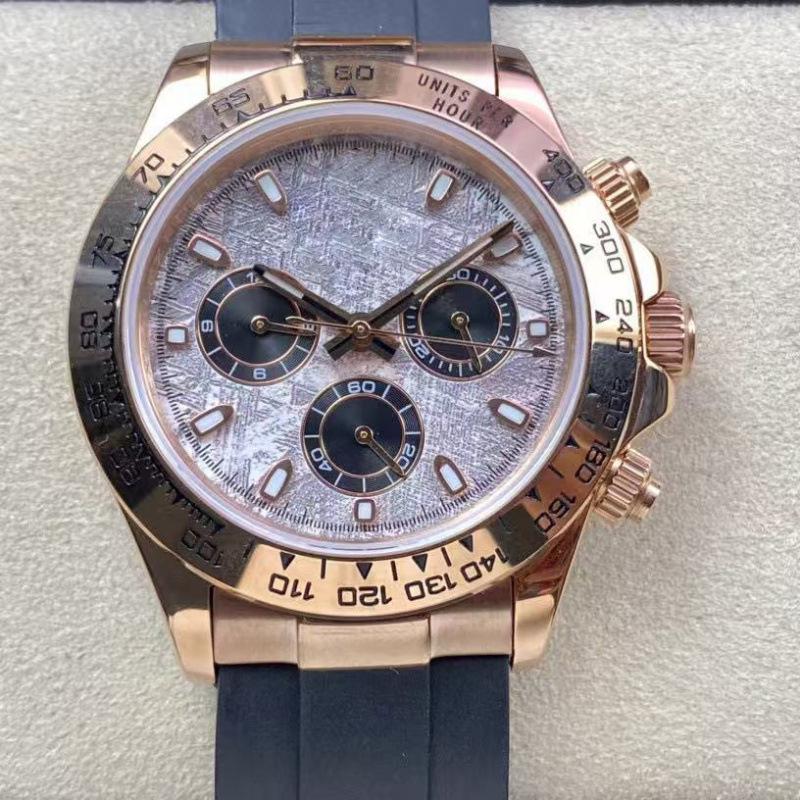 Мужские автоматические механические часы Rolex Daytona 40 мм, многофункциональные, с инкрустацией бриллиантами.