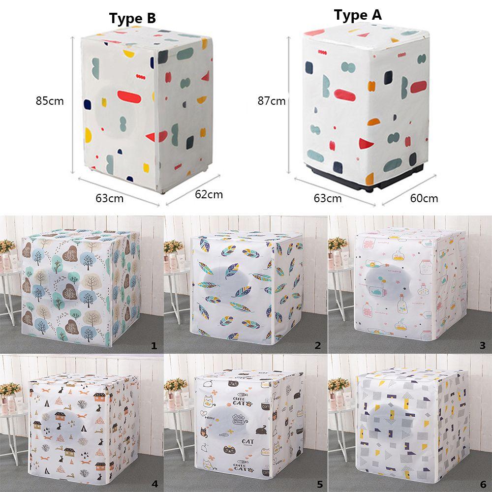 Cartoon Dustproof Waterproof Protective Jacket Sunscreen Washer Dryer Case Washing Machine Cover