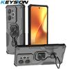KEYSION Противоударный бронированный чехол для Realme 15 Pro 5G Силикон+ПК Вертикальная металлическая подставка-кольцо для телефона для OPPO Realme 15 5G