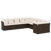 VidaXL Salon de Jardin avec Coussins 10 pcs, Canapés de Terrasse, Ensemble de Meubles de Patio, Mobilier d'Extérieur, Marron 3250082