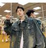 Men's Winter Lambswool Denim Jacket - Trendy American Style, Thickened with Velvet for Warmth, Hong Kong Inspired Fashion.